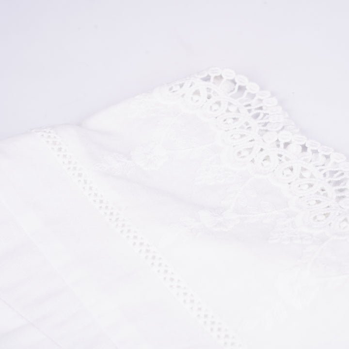 Poney Girls White Cotton Jacquard Broderie Anglaise Sleeveless Blouse
