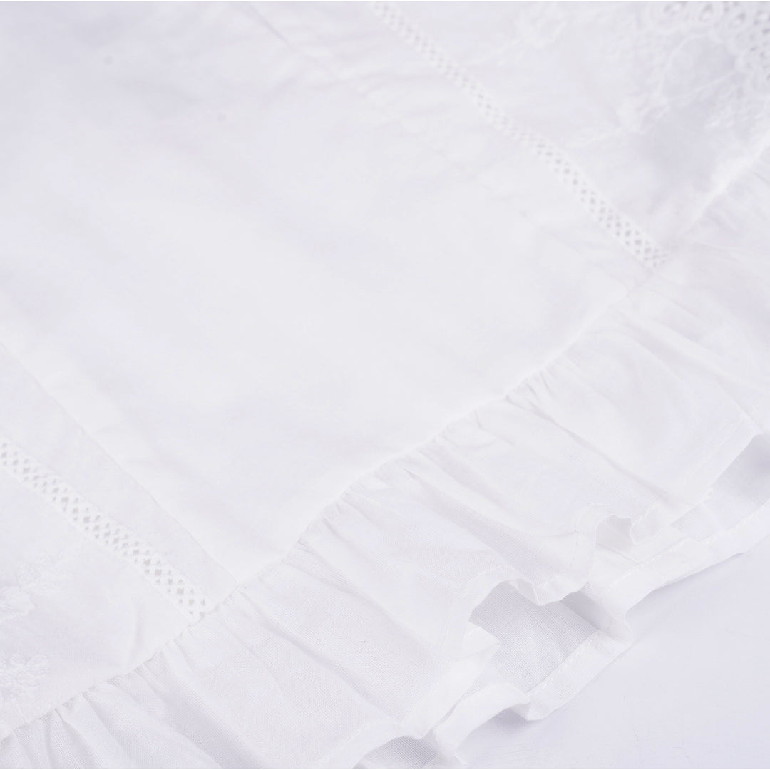 Poney Girls White Cotton Jacquard Broderie Anglaise Sleeveless Blouse