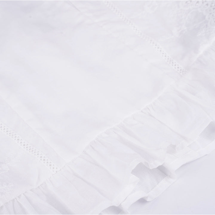 Poney Girls White Cotton Jacquard Broderie Anglaise Sleeveless Blouse
