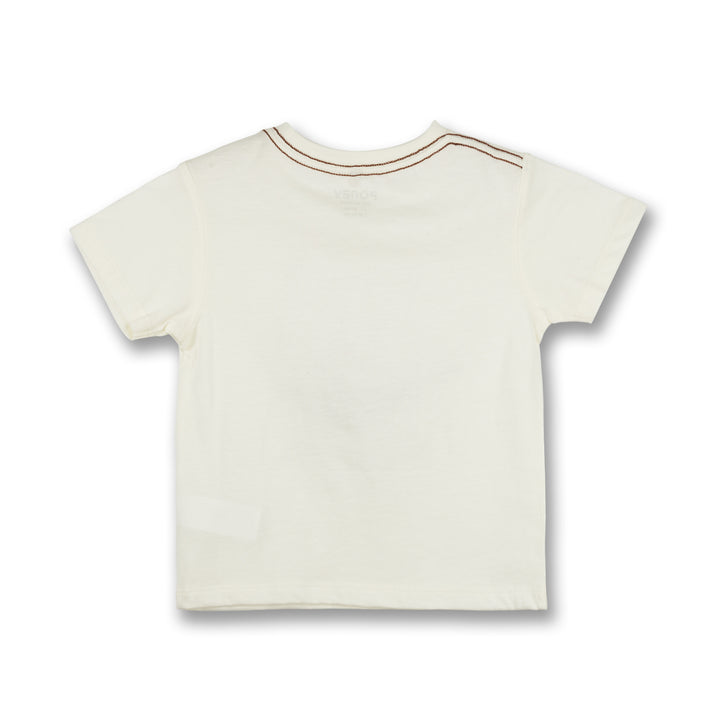 Poney Boys Adventure Camp with Bear Marshmallow Short Sleeve Tee