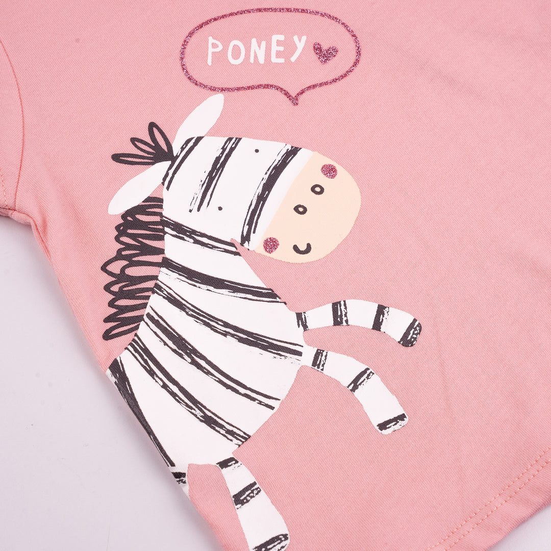 Poney Girls Baby Zebra Short Sleeve Tee