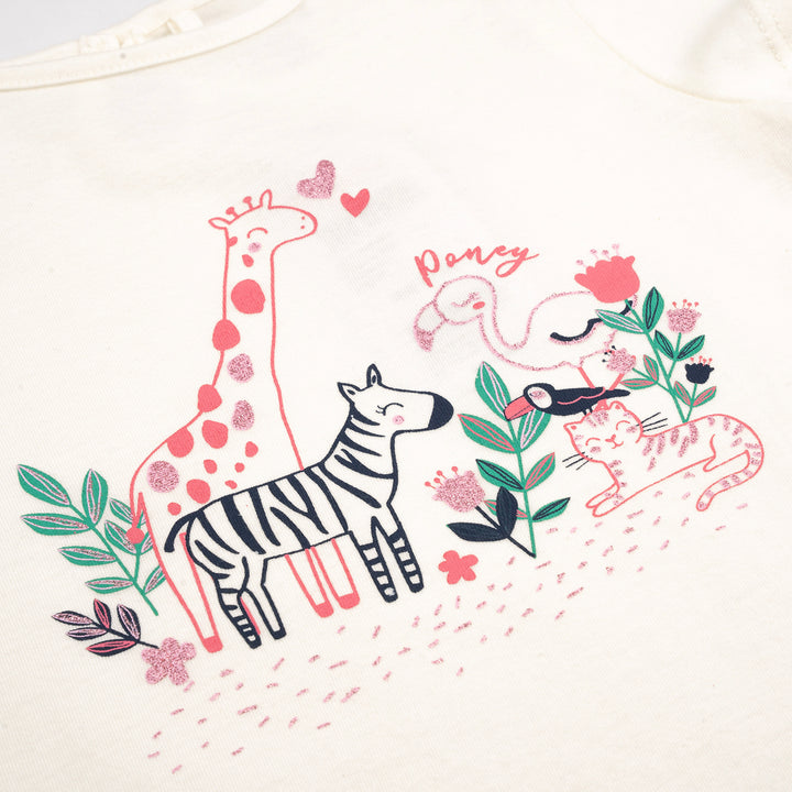 Poney Girls Pinkish Safari Short Sleeve Tee
