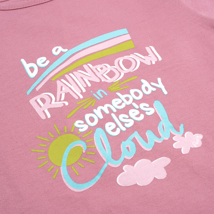 Poney Girls Be a Rainbow in Somebody Else's Cloud Short Sleeve Tee