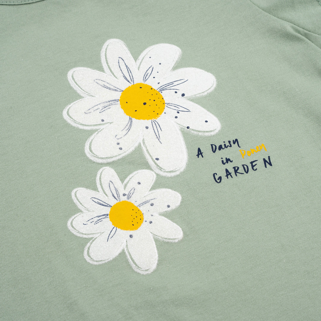 Poney Girls Daisy in Poney's Garden Short Sleeve Tee
