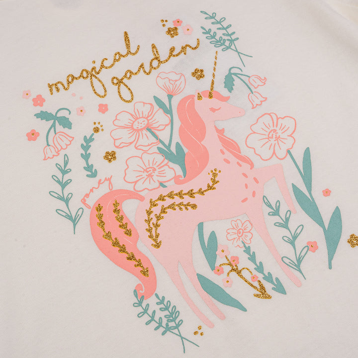 Poney Girls Unicorn's Magical Garden Short Sleeve Tee
