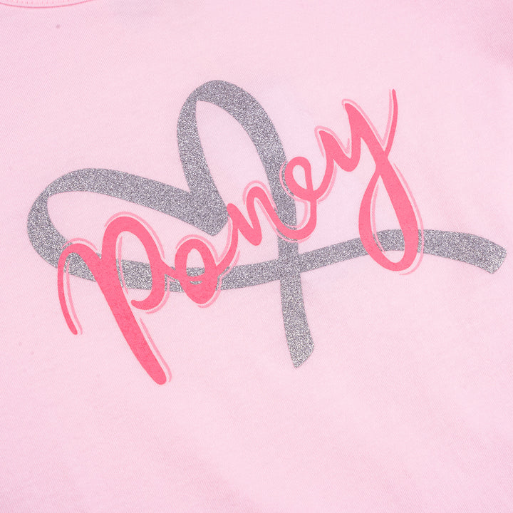 Poney Girls Pink Poney Logo Short Sleeve Tee