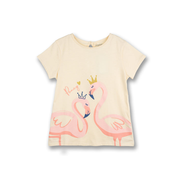 Poney Girls Tropical Flamingo Short Sleeve Tee