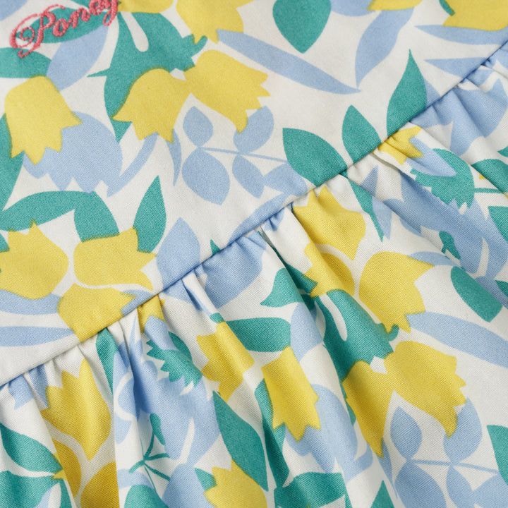 Poney Girls Light Green Lemon Tree Sleeveless Dress