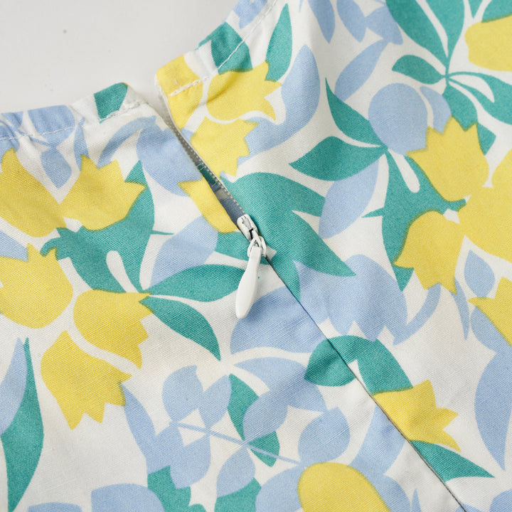 Poney Girls Light Green Lemon Tree Sleeveless Dress