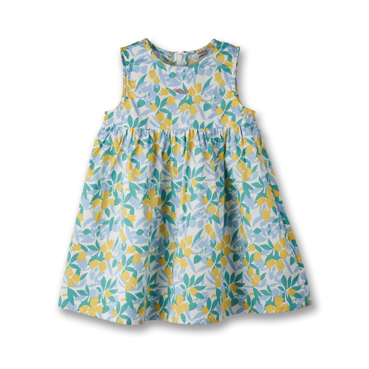 Poney Girls Light Green Lemon Tree Sleeveless Dress