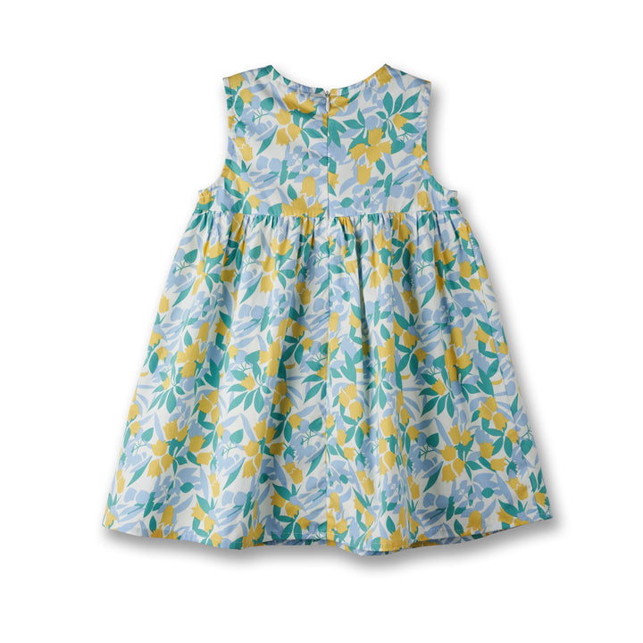 Poney Girls Light Green Lemon Tree Sleeveless Dress