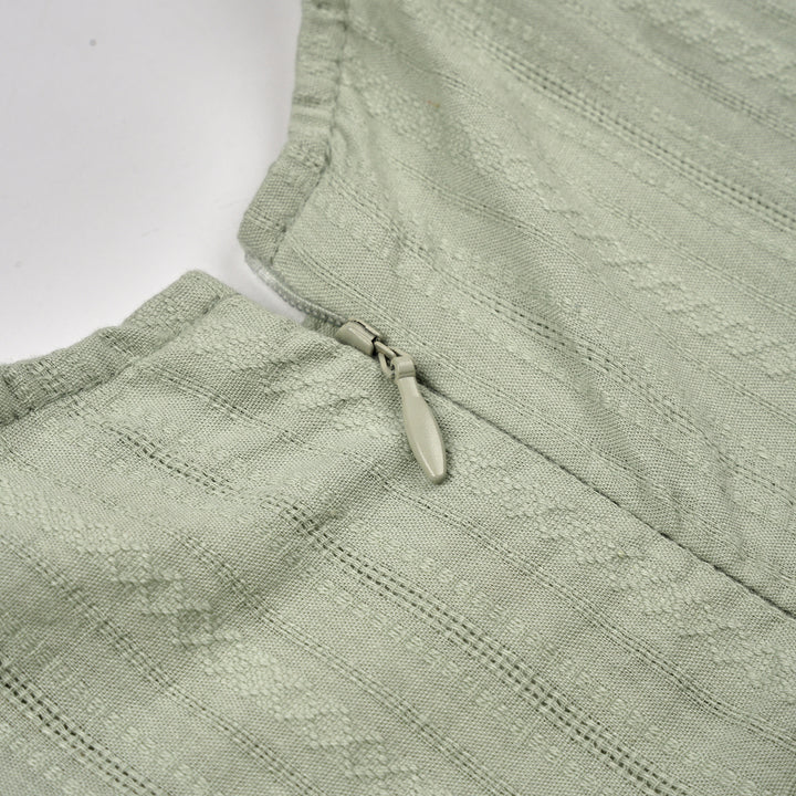 Poney Girls Green Granite Ruffles Sleeve Dress