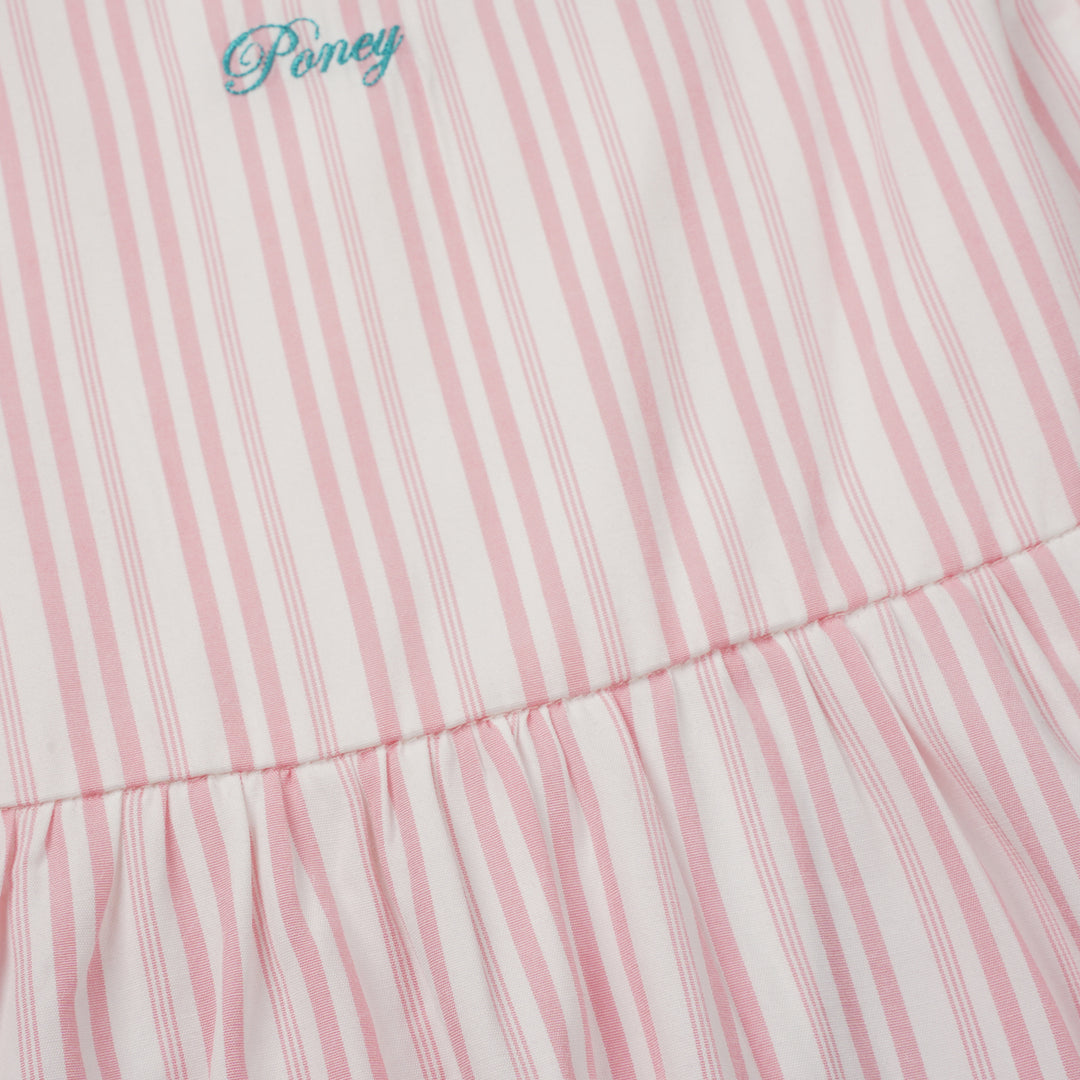 Poney Girls Pink Princess Stripe Sleeveless & Short Sleeve Dress