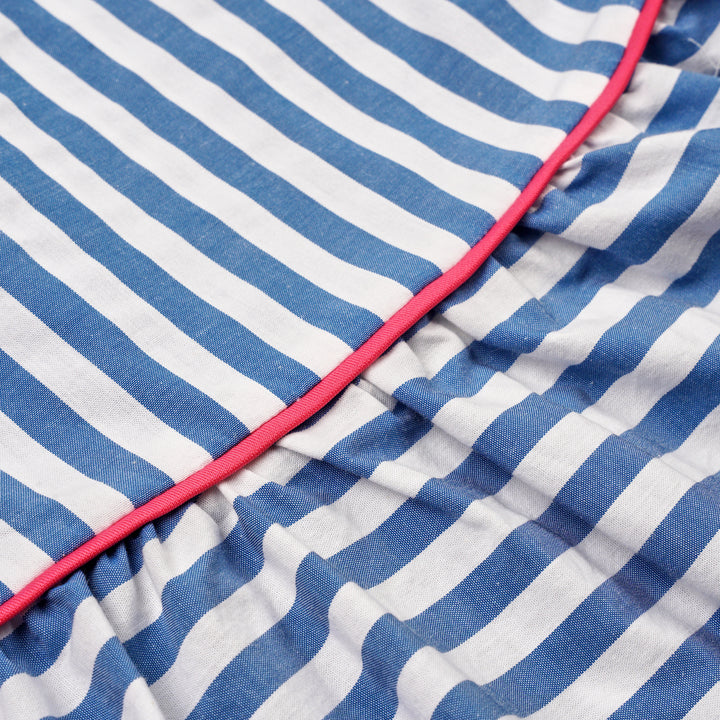 Poney Girls Light Blue Yacht Party Stripe Sleeveless Dress