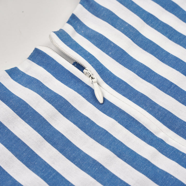Poney Girls Light Blue Yacht Party Stripe Sleeveless Dress