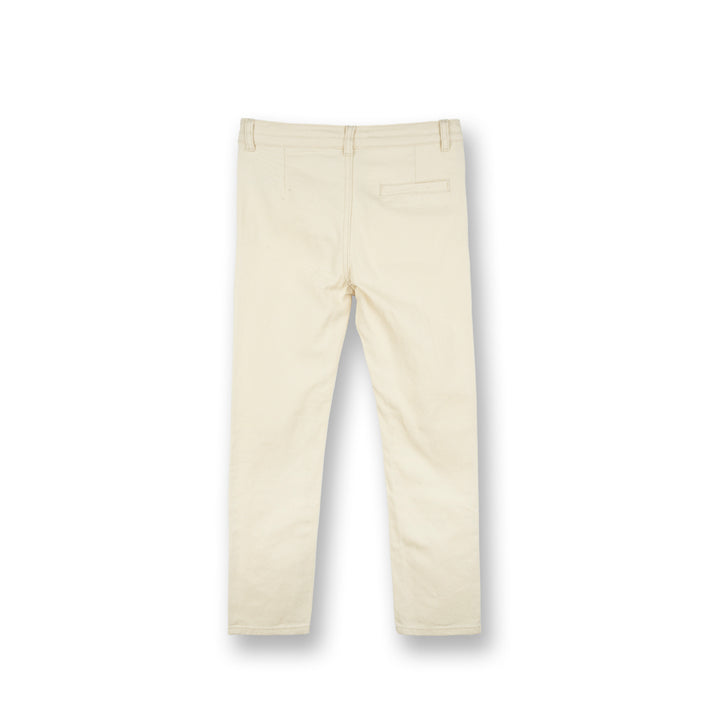 Poney Boys Cream Zip-Up Long Pants