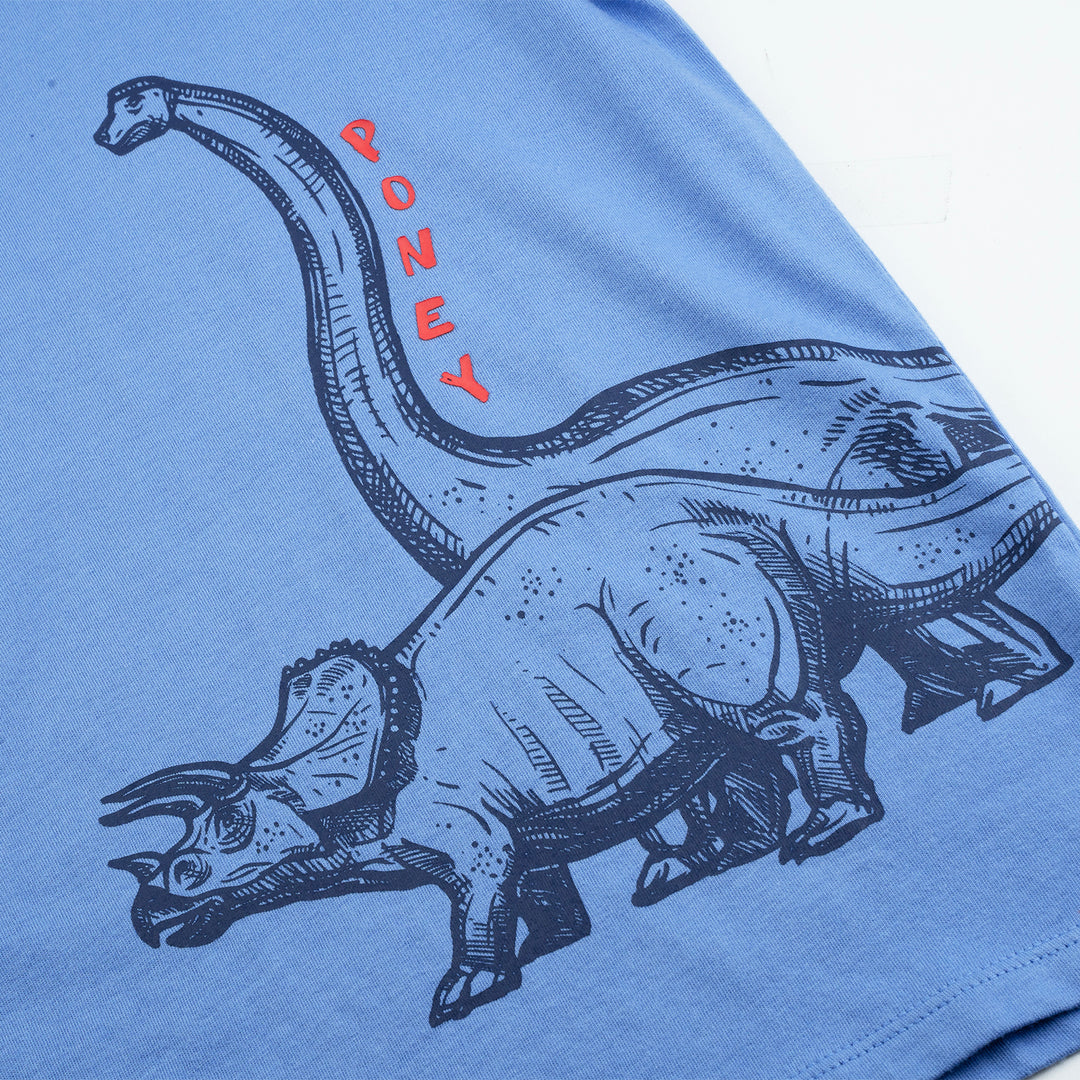 Poney Boys Blue Poppy Dino Friends Long Sleeve Tee