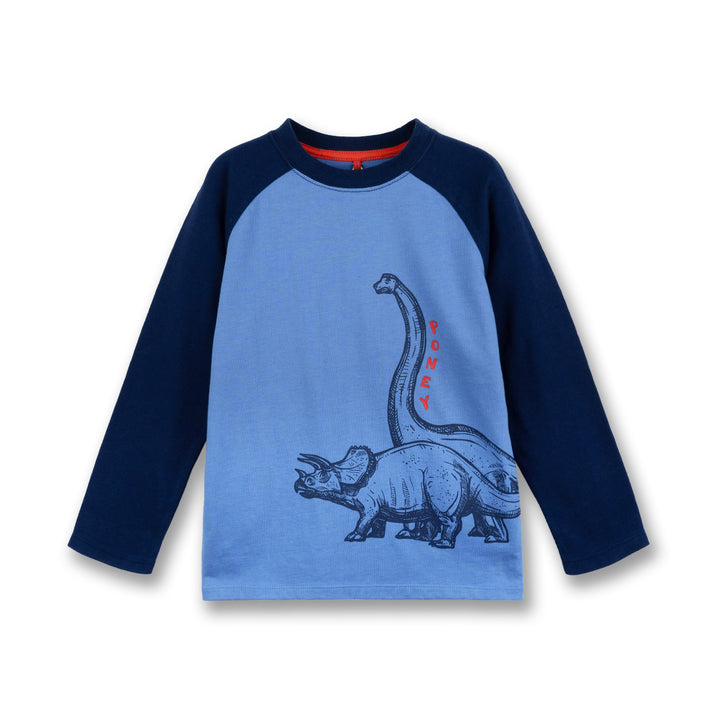 Poney Boys Blue Poppy Dino Friends Long Sleeve Tee