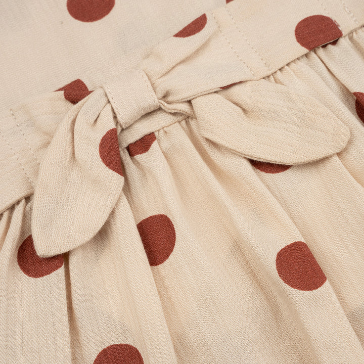 Poney Girls Khaki Polka Dot Long Sleeve Blouse