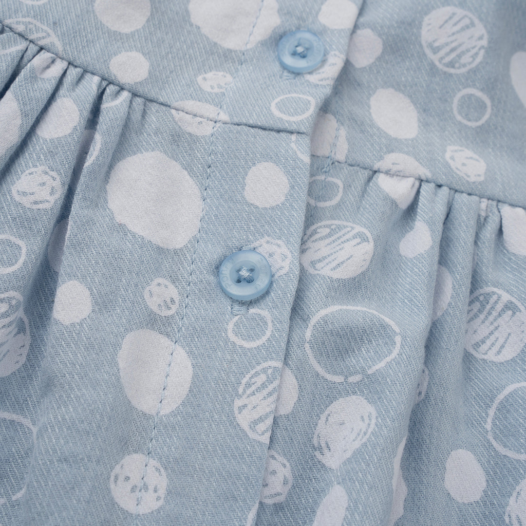 Poney Girls Light Blue Blueish Bubbles Long Sleeve Blouse