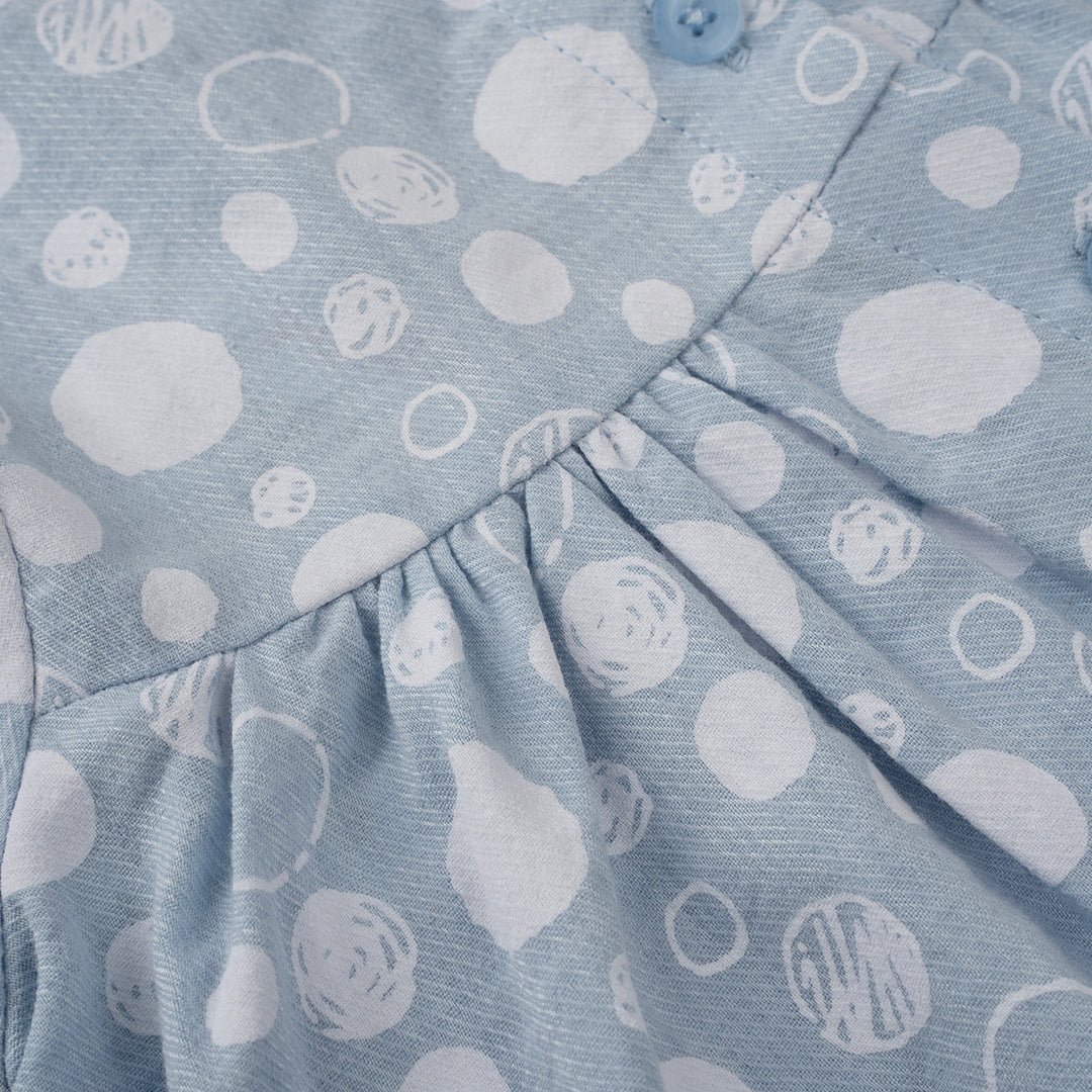 Poney Girls Light Blue Blueish Bubbles Long Sleeve Blouse