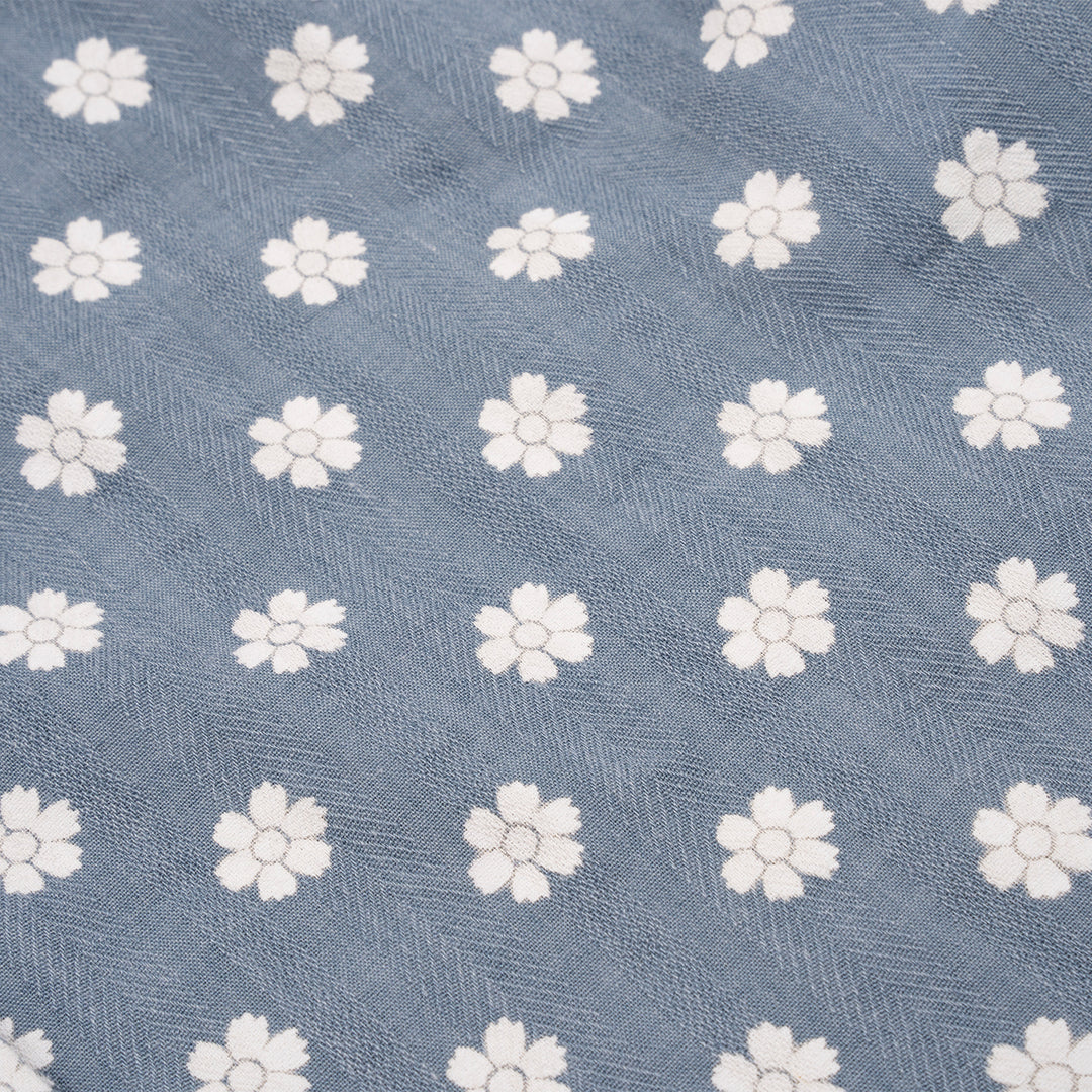 Poney Girls Blue Flower Printed Short Sleeve Blouse