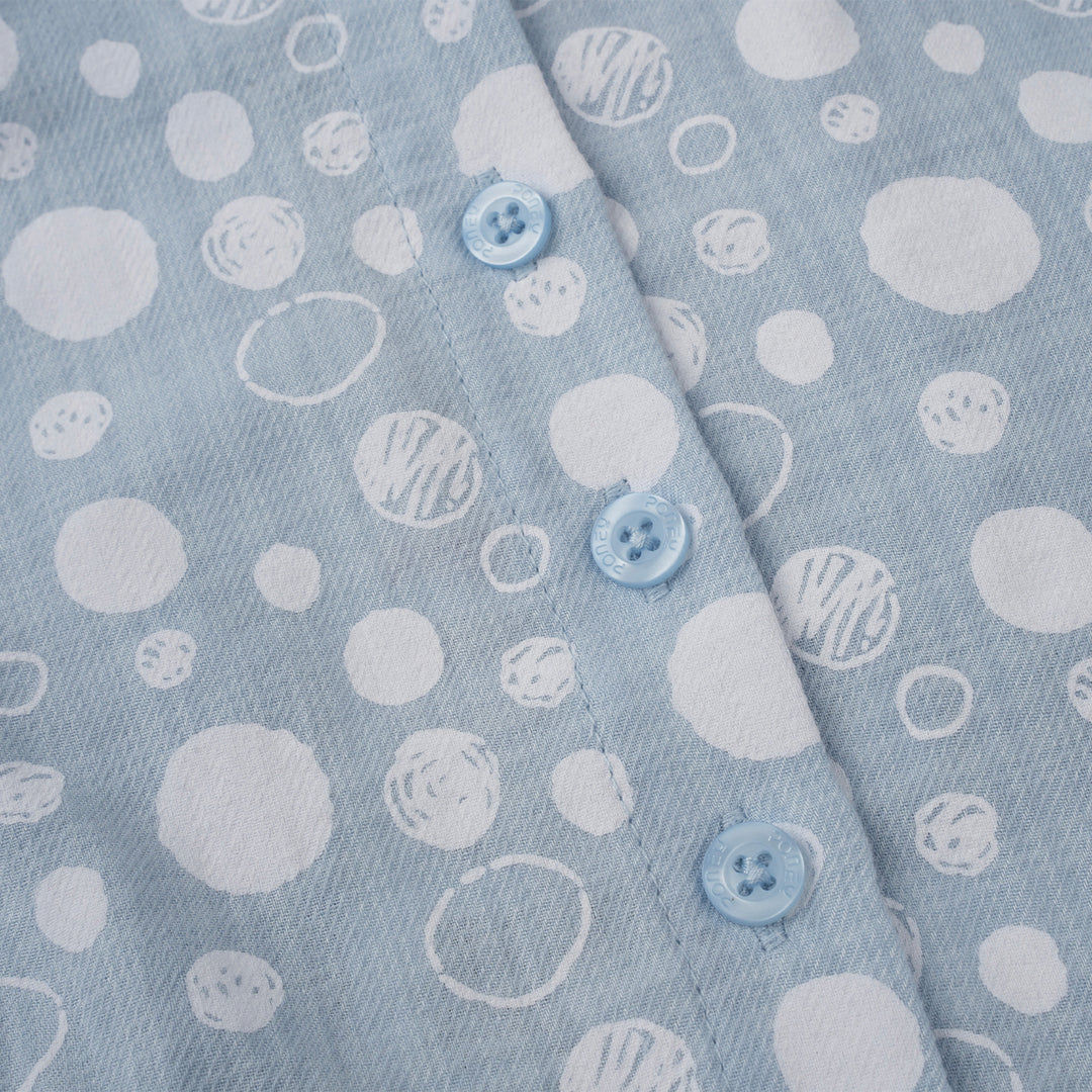 Poney Girls Light Blue Blueish Bubbles Long Sleeve Blouse