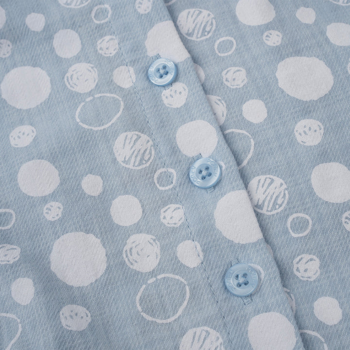 Poney Girls Light Blue Blueish Bubbles Long Sleeve Blouse