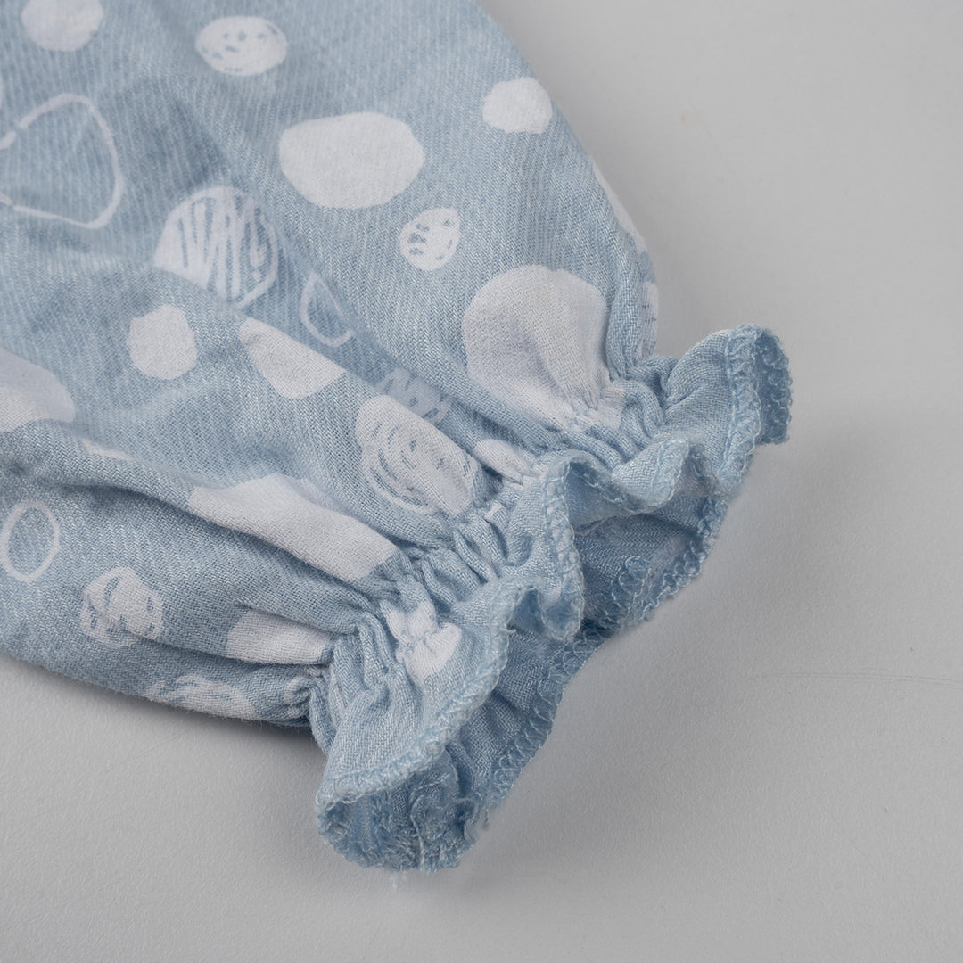 Poney Girls Light Blue Blueish Bubbles Long Sleeve Blouse