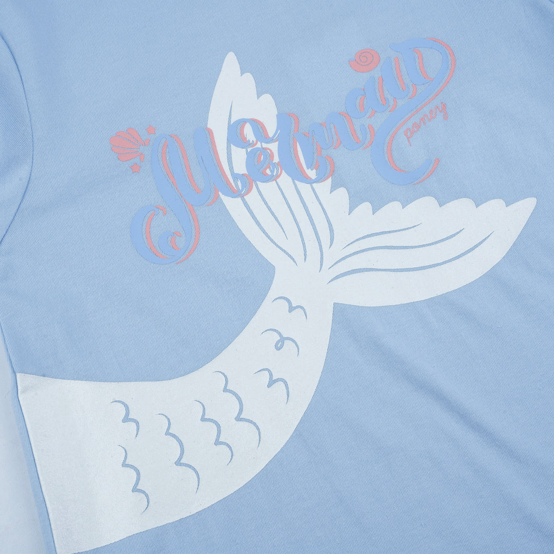 Poney Girls Light Blue Little Mermaid Long Sleeve Tee
