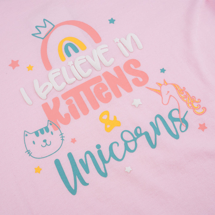 Poney Girls Light Pink Rainbow Friends Long Sleeve Tee