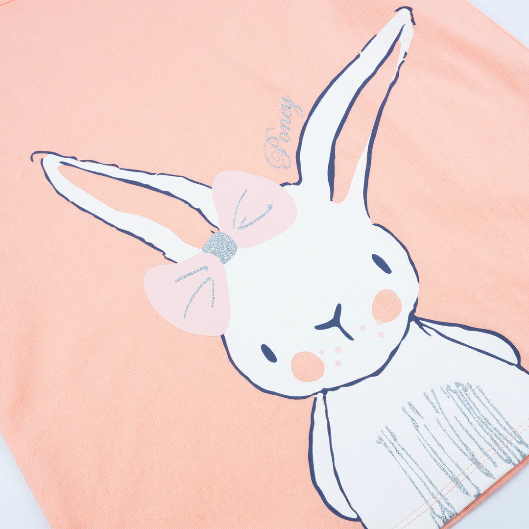 Poney Girls Light Orange Ballerina Bunny Long Sleeve Tee