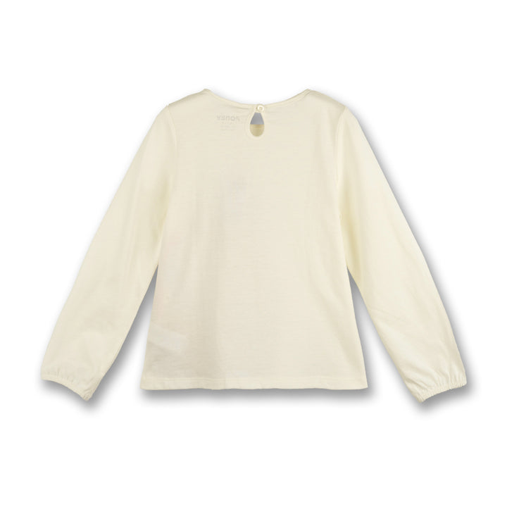 Poney Girls Cream Party Unicorn Long Sleeve Tee