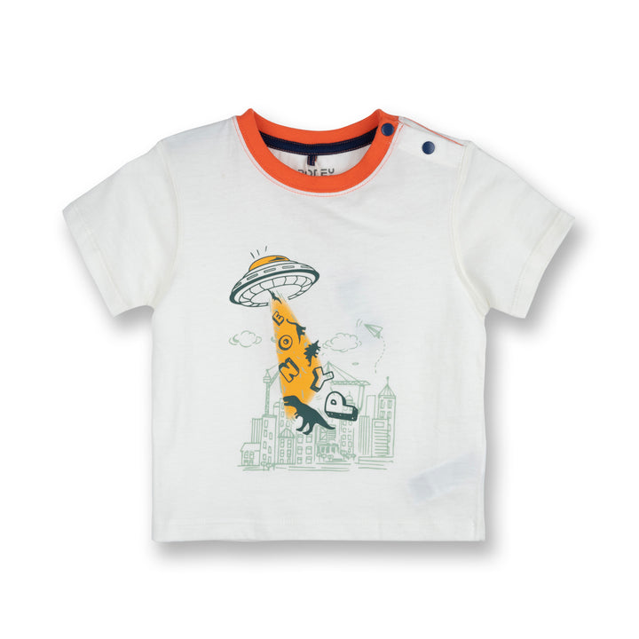 Poney Boys White Alien Catching Saurus Short Sleeve Tee