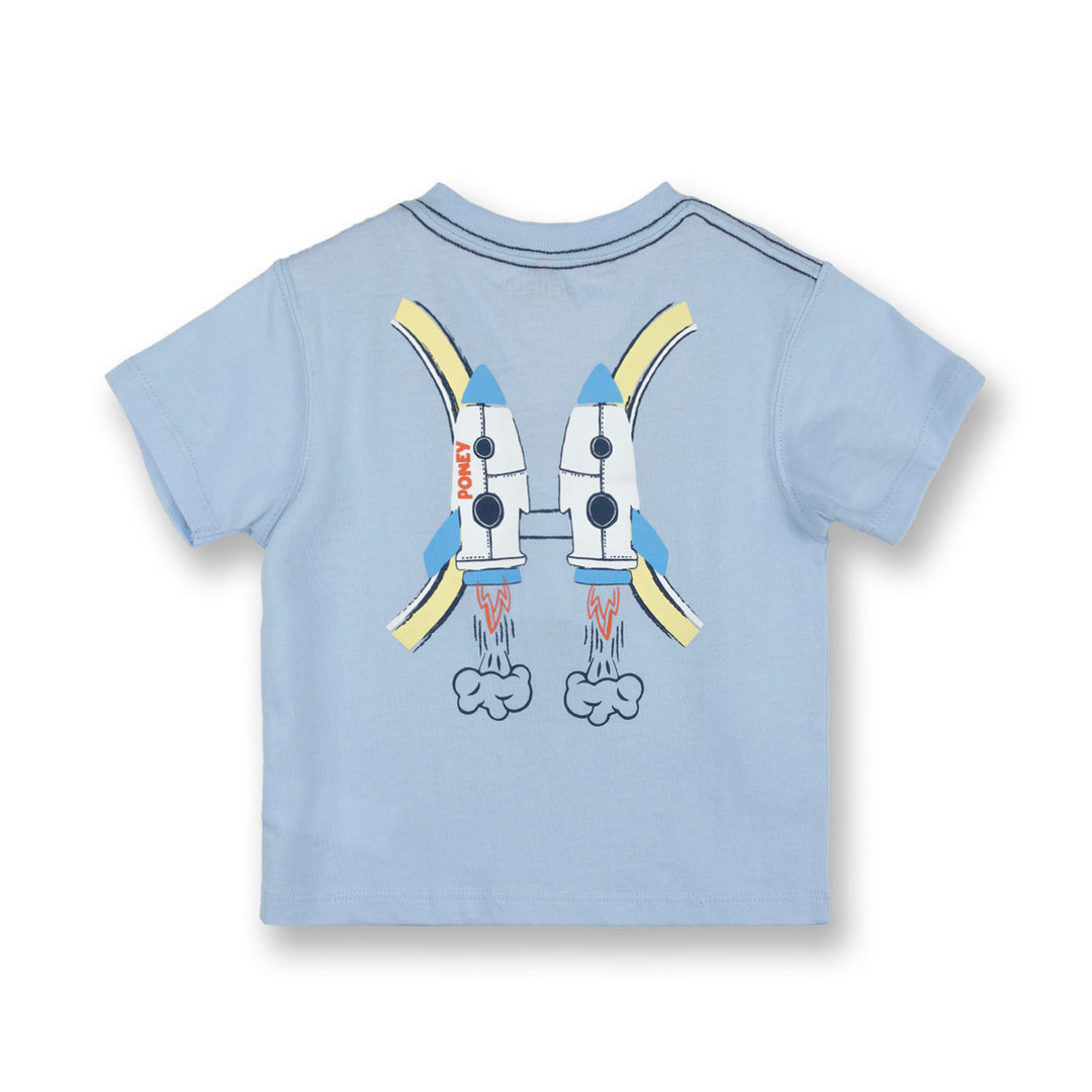 Poney Boys Light Blue Adventuresome Rocket Short Sleeve Tee