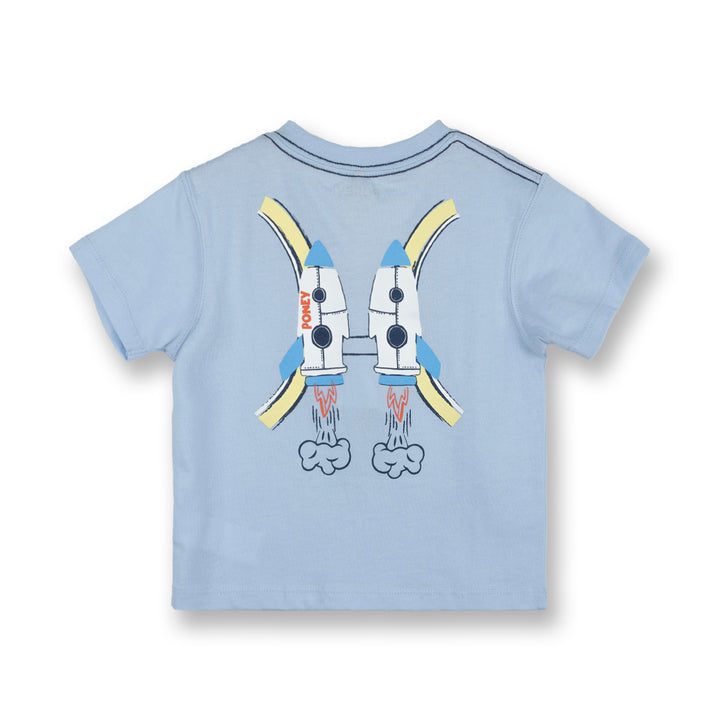 Poney Boys Light Blue Adventuresome Rocket Short Sleeve Tee