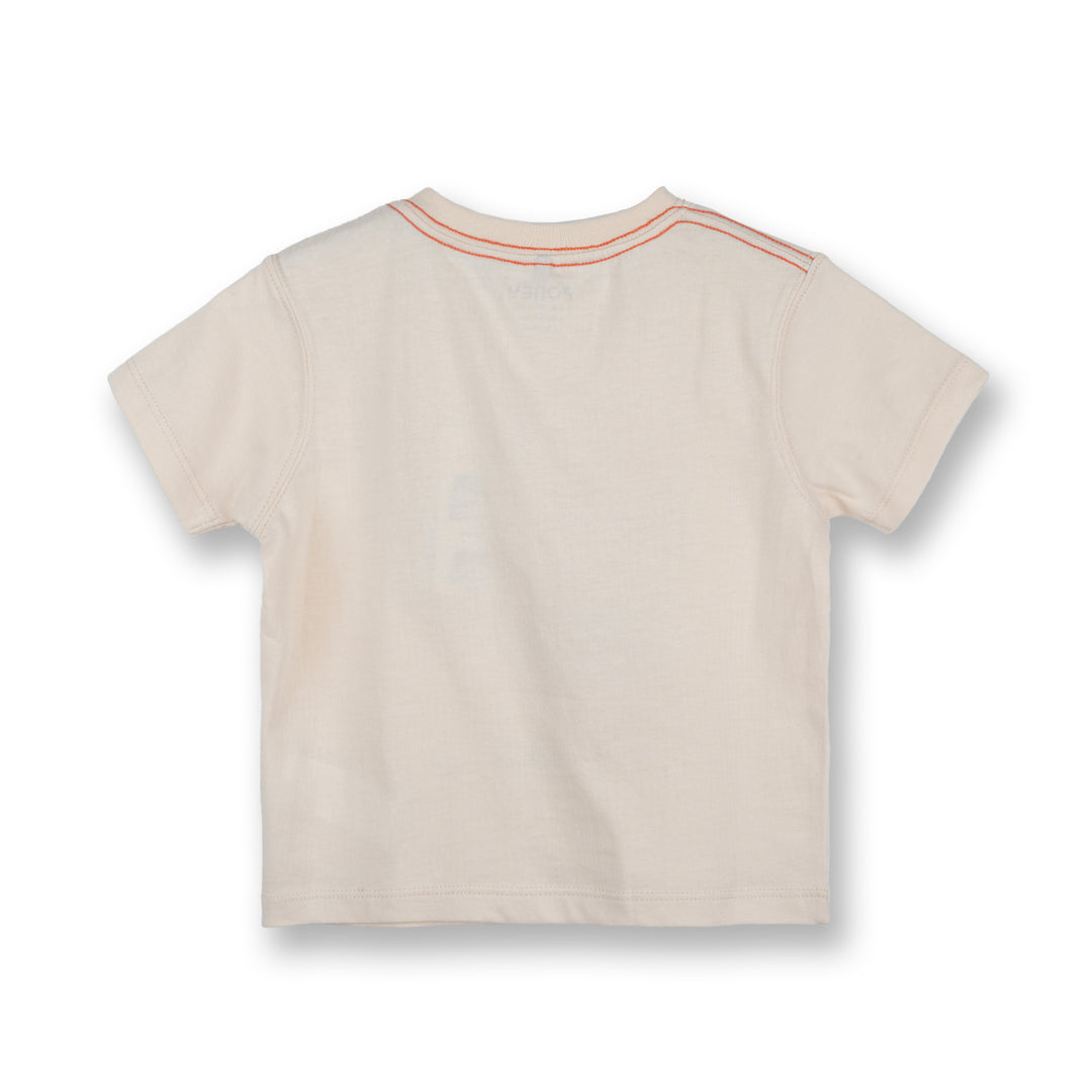 Poney Boys Beige Firefighter Saurus Short Sleeve Tee