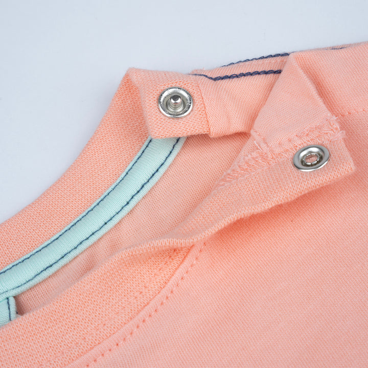 Poney Boys Light Orange Cutey Dino in Town Short Sleeve Tee