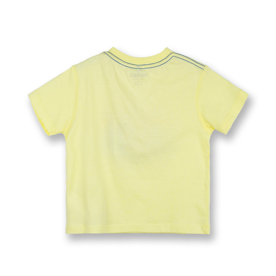 Poney Boys Light Yellow Big Wheel Poney Short Sleeve Tee