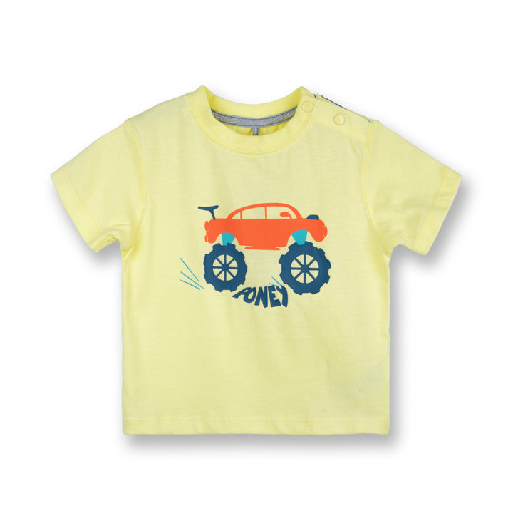 Poney Boys Light Yellow Big Wheel Poney Short Sleeve Tee