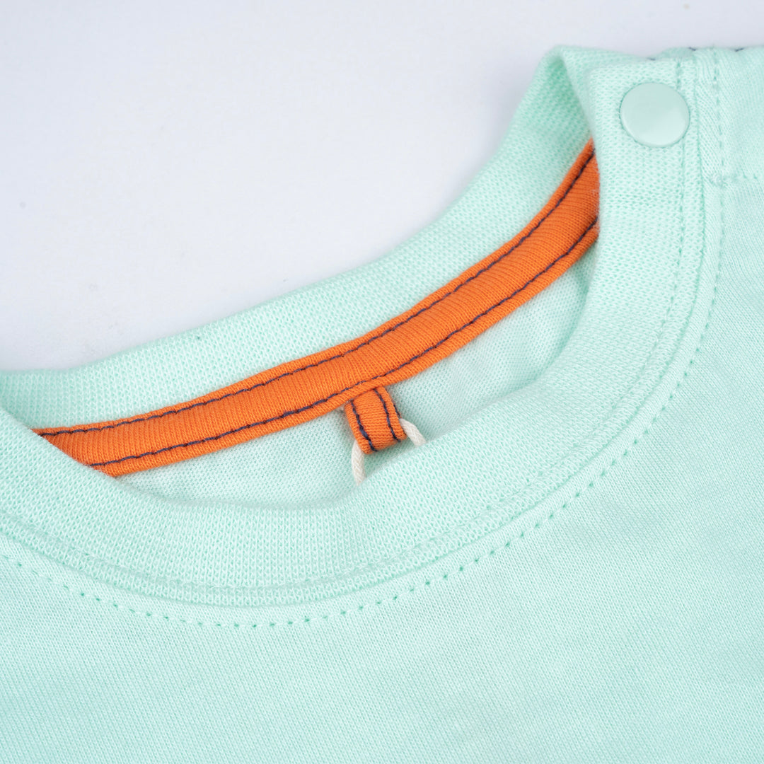 Poney Boys Light Green Excavation Dino Short Sleeve Tee