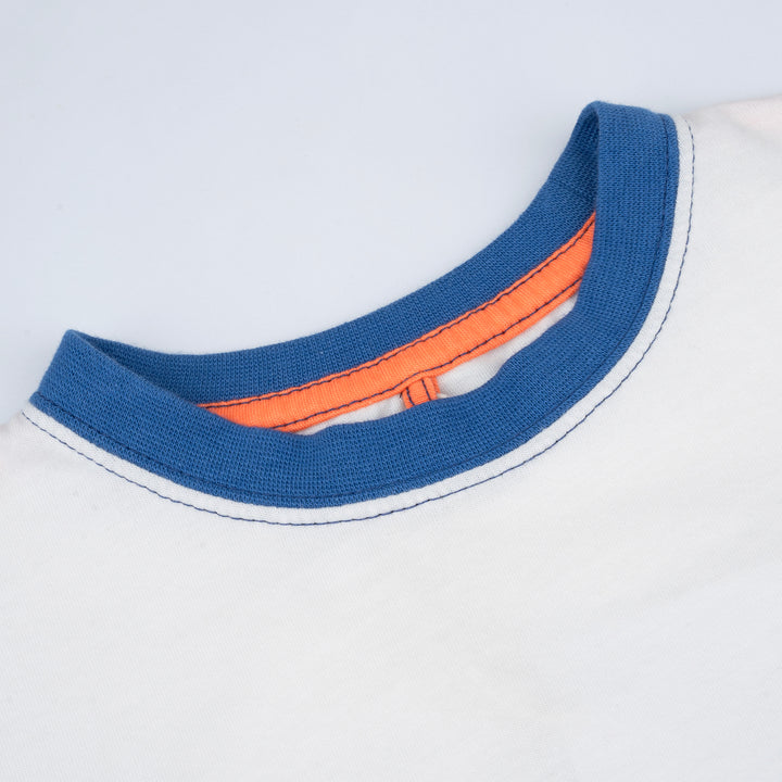 Poney Boys White Triceratops on the Skate Short Sleeve Tee
