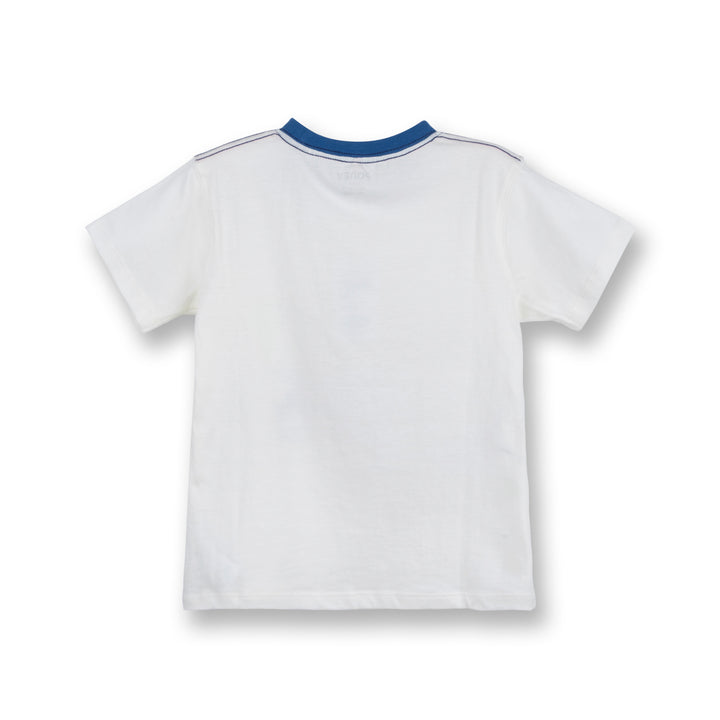 Poney Boys White Triceratops on the Skate Short Sleeve Tee