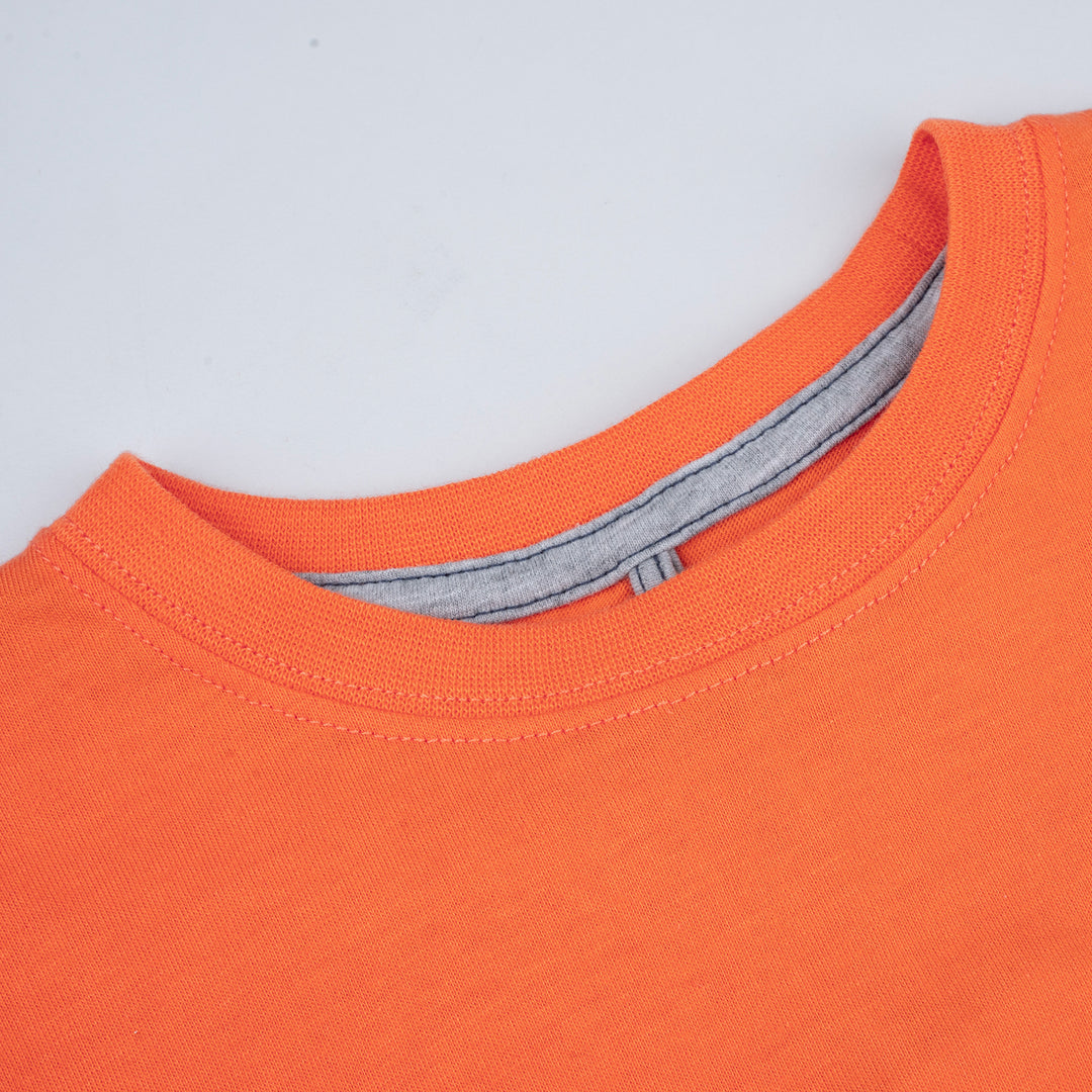 Poney Boys Orange Poney Monster Ride Short Sleeve Tee