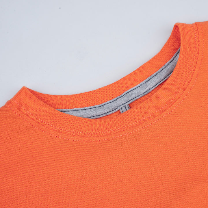Poney Boys Orange Poney Monster Ride Short Sleeve Tee