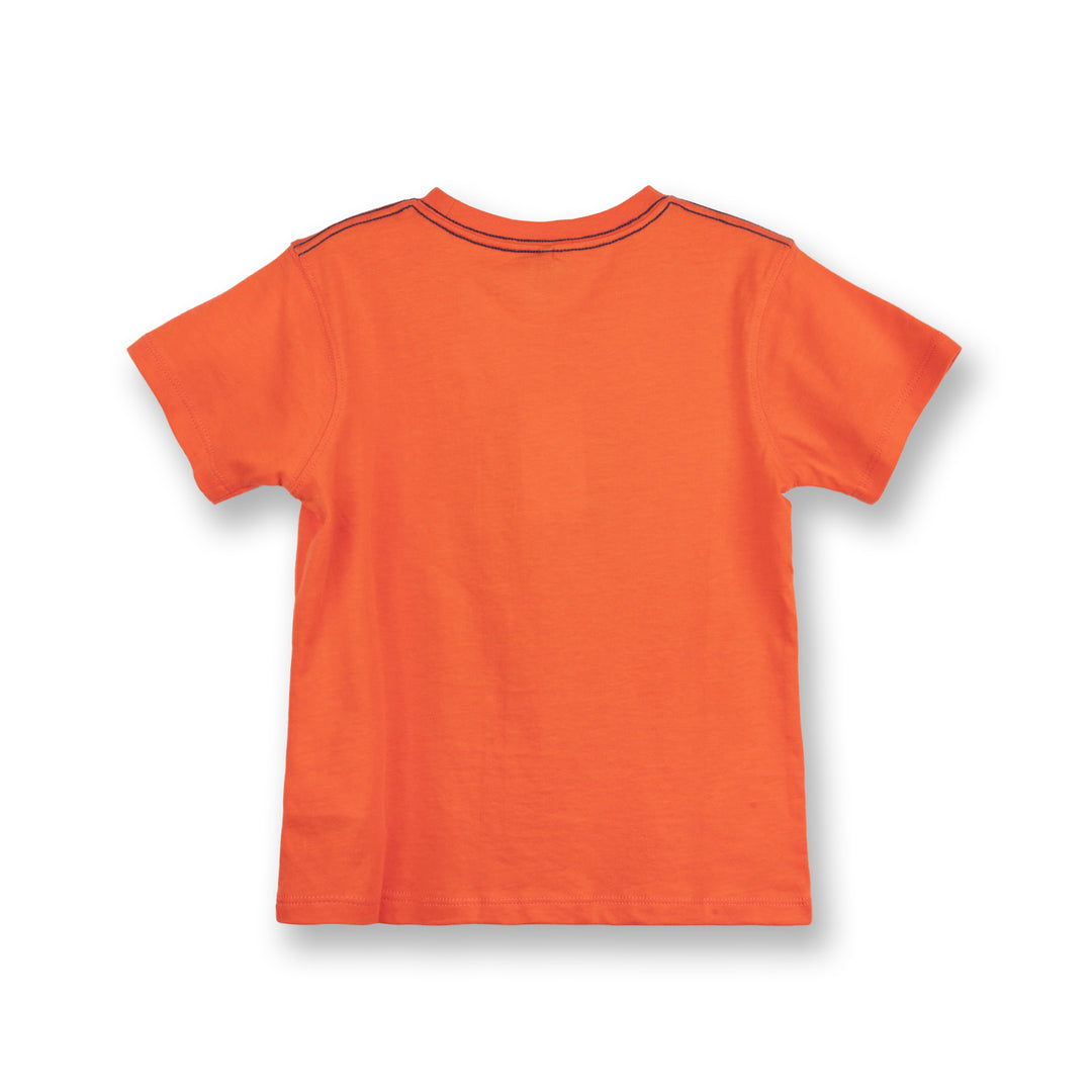 Poney Boys Orange Poney Monster Ride Short Sleeve Tee