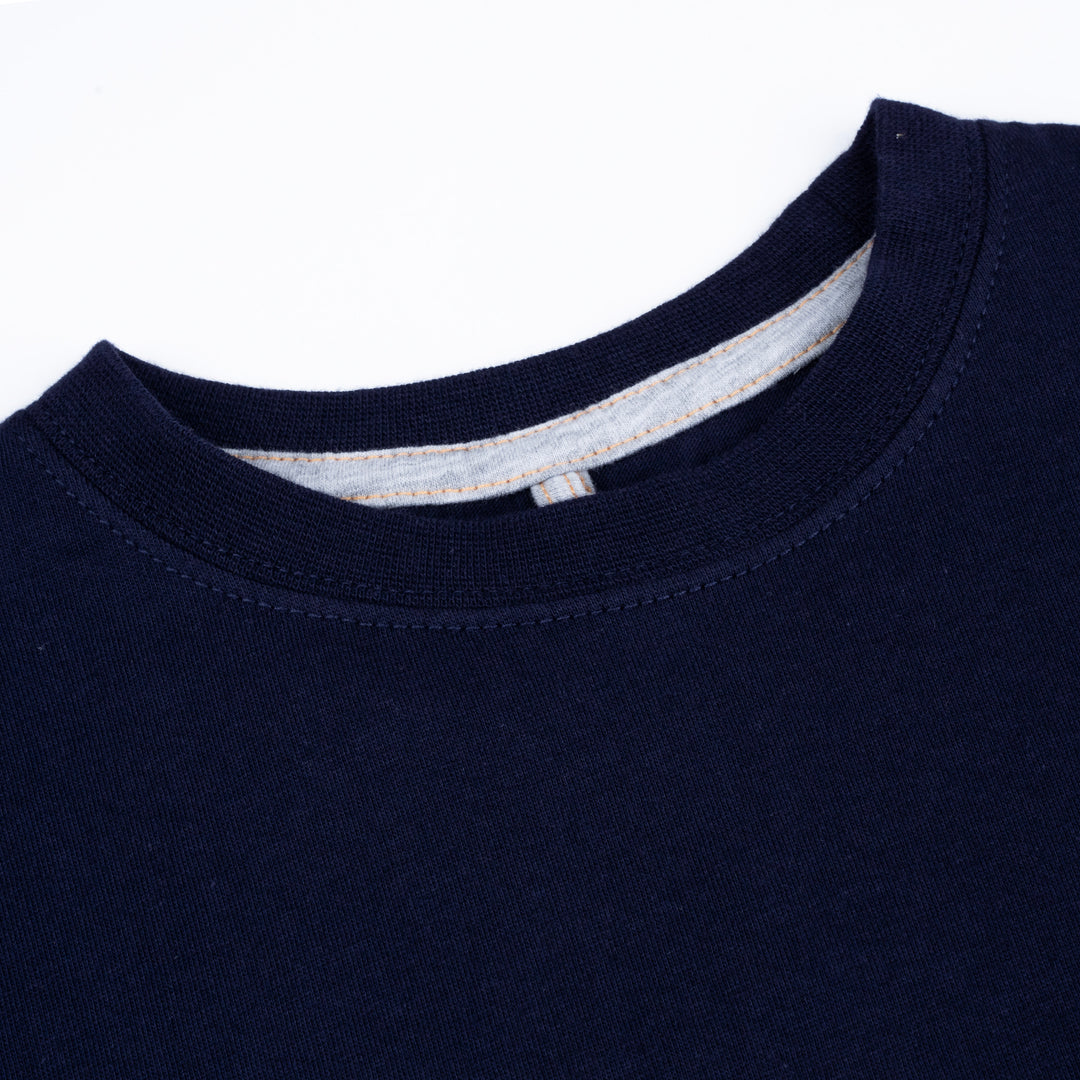 Poney Boys Navy Tow Truck Track Short Sleeve Tee
