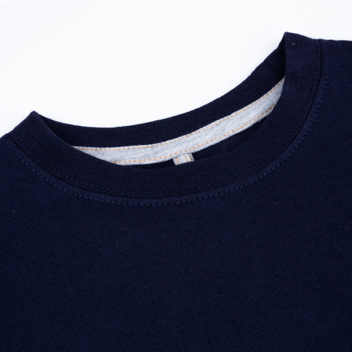 Poney Boys Navy Tow Truck Track Short Sleeve Tee