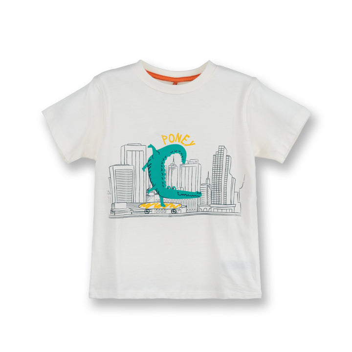 Poney Boys Cream Alli-Skater in the Town Short Sleeve Tee