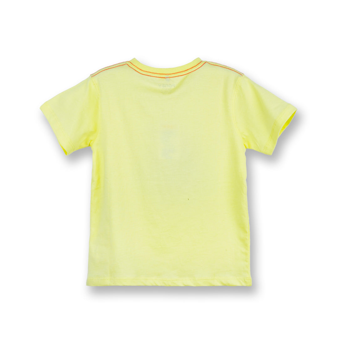 Poney Boys Light Yellow Monster Round the Town Short Sleeve Tee